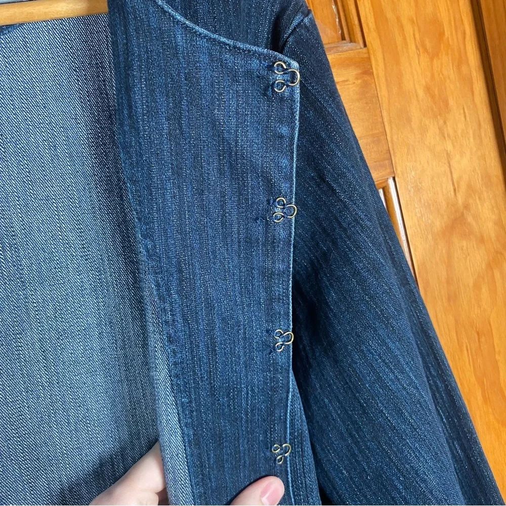 Live a Little Denim Embellished Long Sleeve Jacket with Frog Closures - Picture 7 of 8